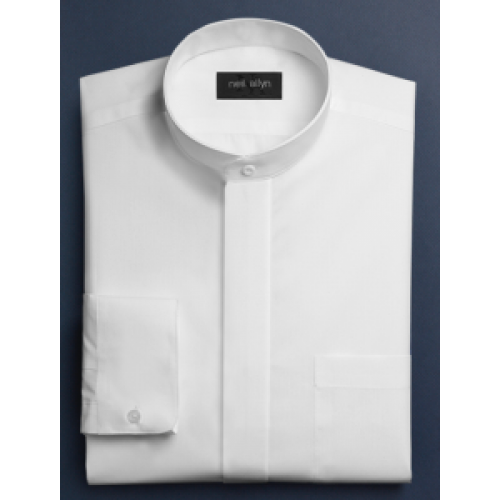 Neil Allyn Banded Collar Fly Front Placket Dress Shirt